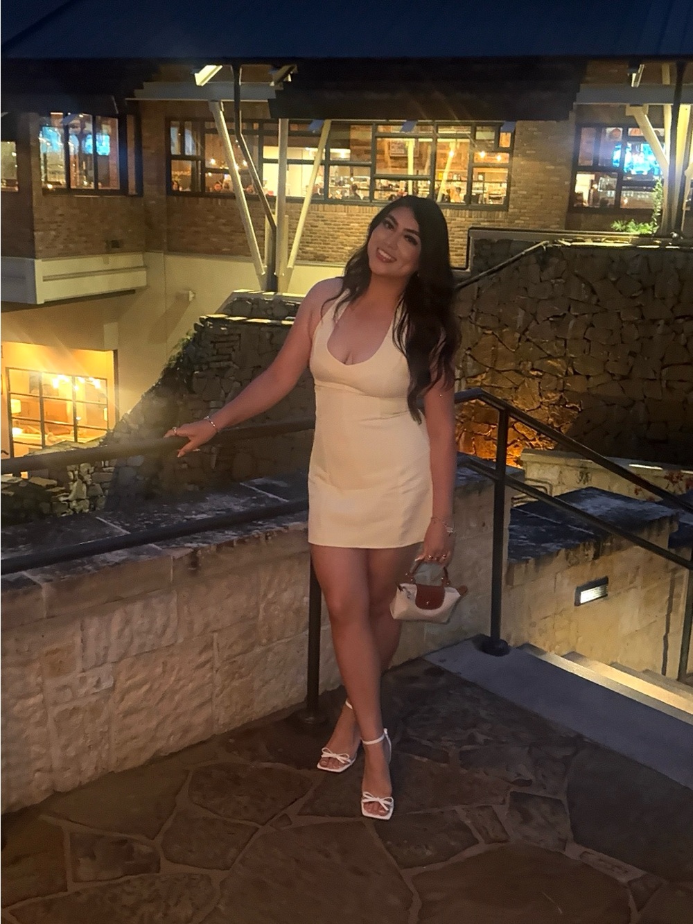 Halter top mini dress, butter, yellow